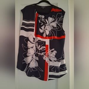 The Limited Floral Sleeveless Top - Black and Red